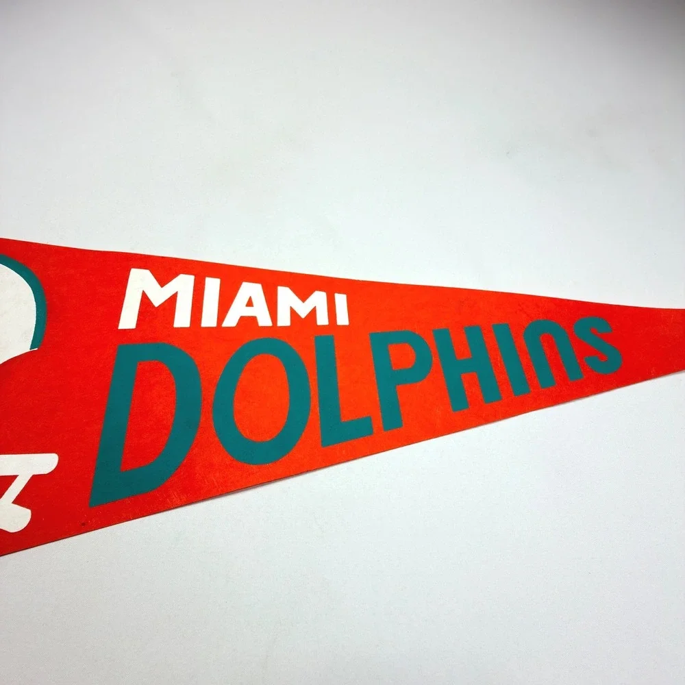 Miami Dolphins Vintage‎ Felt Pennant Orange NFL Helmet Logo Wall Banner